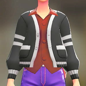 カーディガン・シャツセット カレッジブラック|レッド 1500円