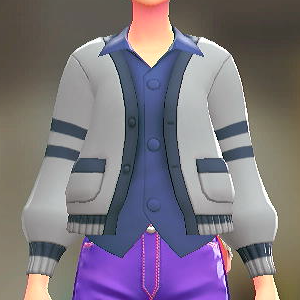 カーディガン・シャツセット カレッジグレー|ブルー 1500円