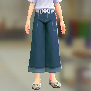 ワイドパンツセット ブルーデニム|ホワイト 2100円