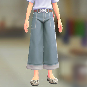 ワイドパンツセット ブリーチデニム|ブラウン 2100円