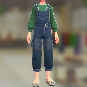 サロペット&スウェットセット インディゴデニム|グリーン 3000円