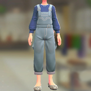 サロペット&スウェットセット ブリーチデニム|ブルー 3000円