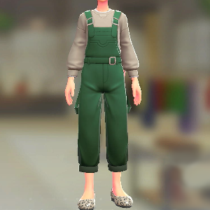 サロペット&スウェットセット グリーン|ベージュ 3000円