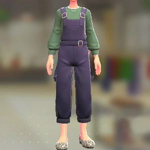 サロペット&スウェットセット パープル|オリーブ 3000円