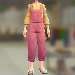 サロペット&スウェットセット ピンク|クリーム 3000円