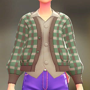 カーディガン＆シャツセット こうしがらグリーン｜ベージュ 2300円