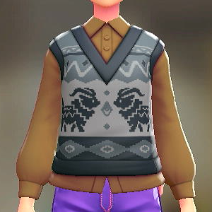 ニットベスト＆ブラウスセット そうしょくネイビー｜キャメル 3000円