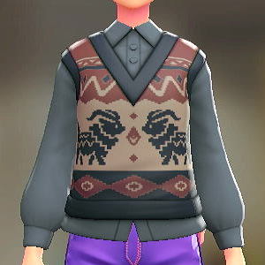 ニットベスト＆ブラウスセット そうしょくレッド｜ブルーグレー 3000円