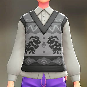 ニットベスト＆ブラウスセット そうしょくブラック｜オフホワイト 3000円