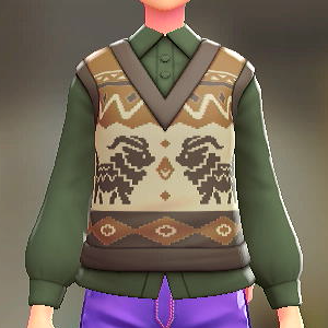 ニットベスト＆ブラウスセット そうしょくブラウン｜モスグリーン 3000円