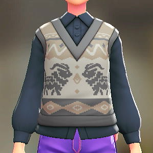 ニットベスト＆ブラウスセット そうしょくベージュ｜ネイビー 3000円