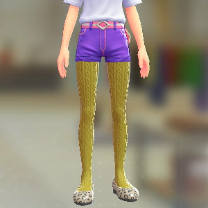 リブあみタイツ イエロー 600円