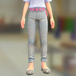 スキニーパンツセット ダメージブリーチ|タフィピンク 13000円