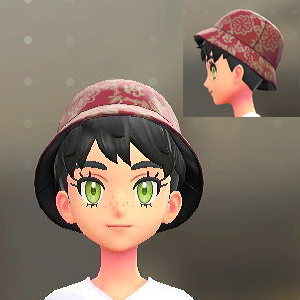 アラベスクがらバケットハット	レッド	1600円