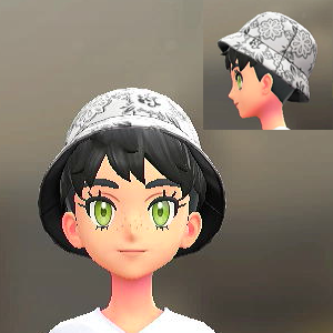 アラベスクがらバケットハット	ホワイト	1600円