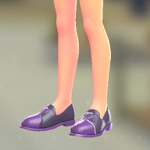 ポインテッドトゥローファー パープル×パープル 100000円