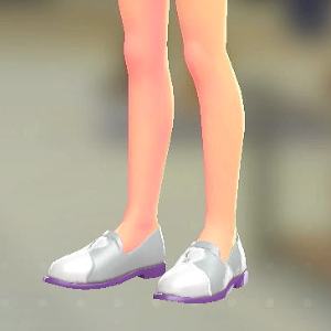 ポインテッドトゥローファー	ホワイト×グレー	14000円