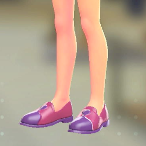 ポインテッドトゥローファー	パープル×マゼンタ	14000円
