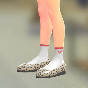 ロゴいりロークルーソックス ホワイト×レッド 2300円