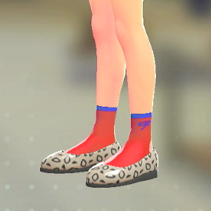 ロゴいりロークルーソックス レッド×ブルー 2300円