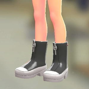 ミドルブーツ ブラック×ホワイト 13000円