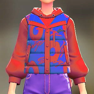 タウンベスト&パーカーセット キッスブルー|ビビッドレッド 18000円