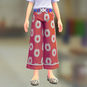 パターンワイドパンツセット キッスレッド|ビビッドブルー 16000円