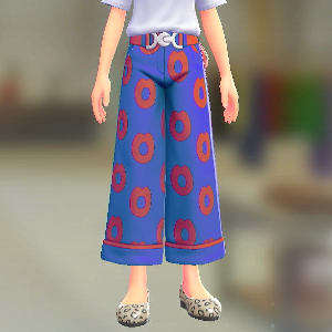 パターンワイドパンツセット キッスブルー|ビビッドレッド 16000円