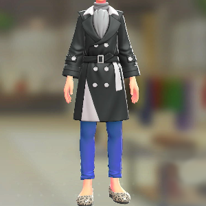 トレンチコート&パンツセット ビビッドブラック|グレー×ブルー 25000円