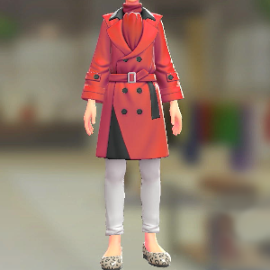 トレンチコート&パンツセット ビビッドレッド|レッド×ホワイト 25000円