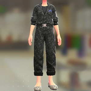 ジャンプスーツ&シャツセット グラフィティブラック|ビビッドブラック 23000円