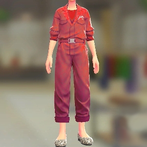 ジャンプスーツ&シャツセット グラフィティレッド|ビビッドレッド 23000円