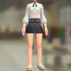 ブラウス&キュロットセット シルキーホワイト|ブラック 7000円