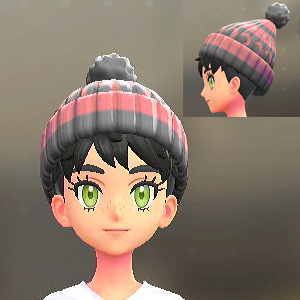 KiraKiraLiy ボンボンつきニットキャップ ピンク×グレー 3200円