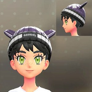 KiraKiraLiy みみつきニットキャップ パープル×ブラック 3200円