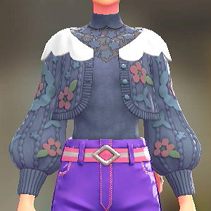 KiraKiraLiy カーディガン&ブラウスセット ブルーフラワー|ブルーグレー 6000円