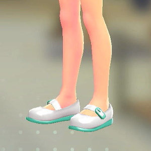 Dessert du jour ストラップパンプス ホワイト×グリーン 4000円