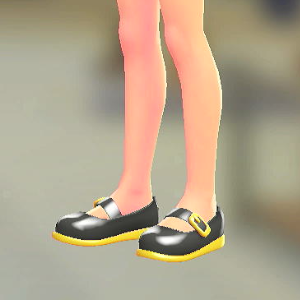 Dessert du jour ストラップパンプス ブラック×イエロー 4000円