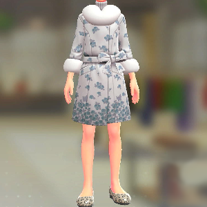 KiraKiraLiy ファーコート&ニットセット はながらブルー|ホワイト 9000円