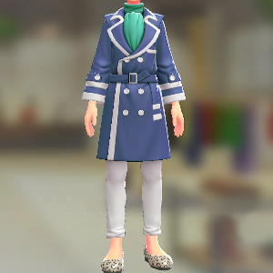 Dessert du jour トレンチコート&パンツセット ブルー|エメラルド×ホワイト 7800円