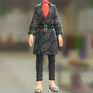 Dessert du jour トレンチコート&パンツセット ワイズアイブラック|レッド×ブラック 8000円