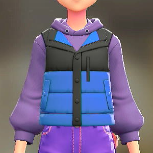 ダウンベスト&パーカーセット バイカラーブルー|パープル 2500円