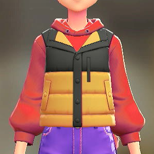 ダウンベスト&パーカーセット バイカラーイエロー|レッド 2500円