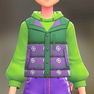 Pinceau ダウンベスト&パーカーセット モンボがらパープル|ライム 3000円