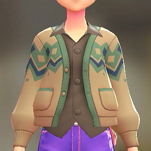 カーディガン＆シャツセット	こなふきキャメル｜ブラウン	2800円