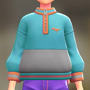 DENSOKU バイカラージップスウェット ブルー×オレンジ 5500円