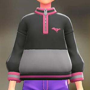 DENSOKU バイカラージップスウェット ブラック×ピンク 5500円