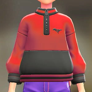 DENSOKU バイカラージップスウェット レッド×ブラック 5500円