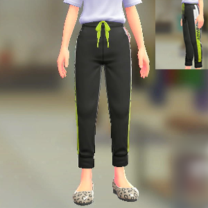 DENSOKU サイドラインジャージパンツ ブラック×イエロー 4500円