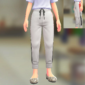 DENSOKU サイドラインジャージパンツ ホワイト×オレンジ 4500円